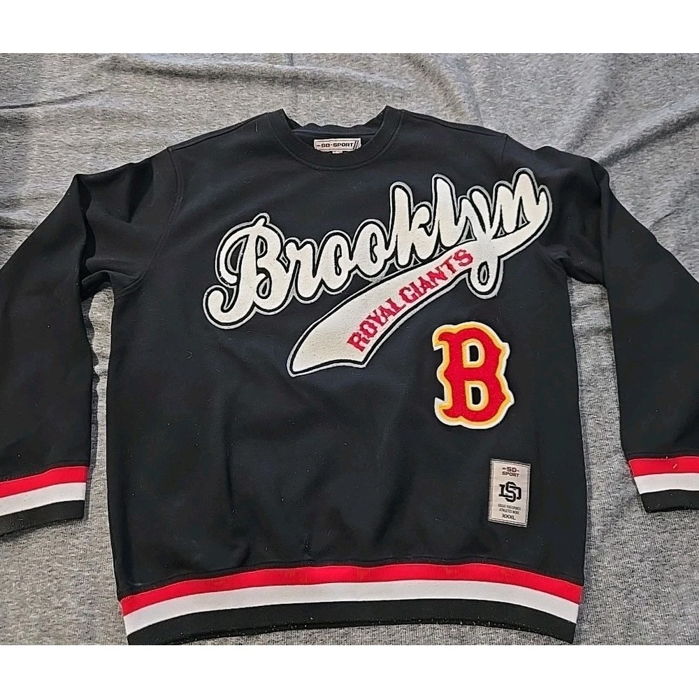 VINTAGE BROOKLYN ROYALS SWEATER SIZE XXX RED AND BLACK, SD Sport